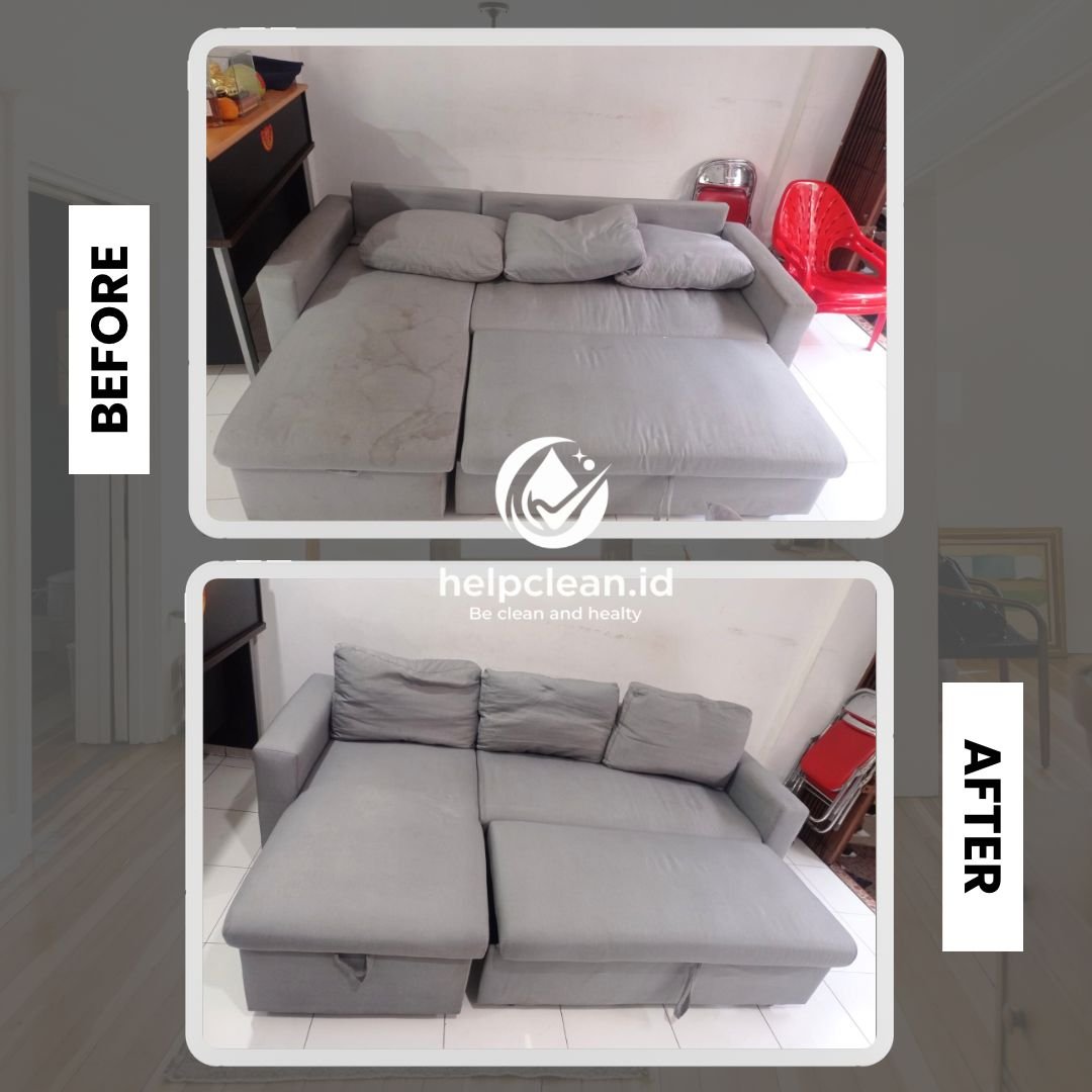 Before after pembersihan karpet